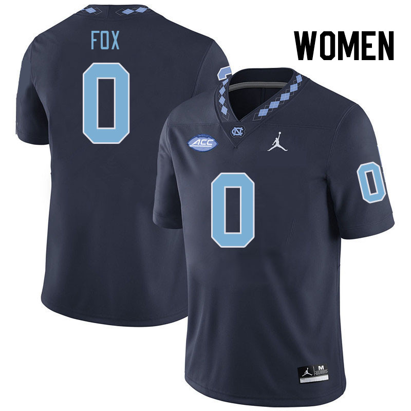 Women #0 Tomari Fox North Carolina Tar Heels College Football Jerseys Stitched Sale-Navy
